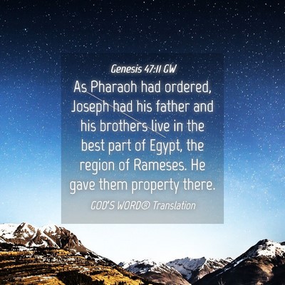 Picture 04 - Genesis 47:11 GW - As Pharaoh had ordered, Joseph had his father and - Bible Verse Picture