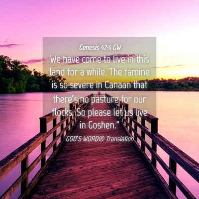 Picture 04 - Genesis 47:4 GW - We have come to live in this land for a while. - Bible Verse Picture