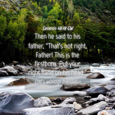 Picture 04 - Genesis 48:18 GW - Then he said to his father, “That’s not - Bible Verse Picture