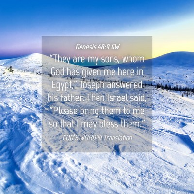 Picture 04 - Genesis 48:9 GW - “They are my sons, whom God has given me here - Bible Verse Picture
