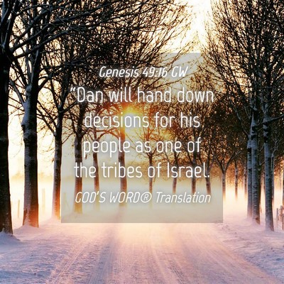 Picture 04 - Genesis 49:16 GW - “Dan will hand down decisions for his people as - Bible Verse Picture
