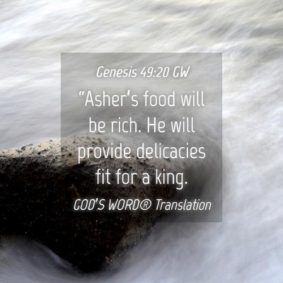 Picture 04 - Genesis 49:20 GW - “Asher’s food will be rich. He will provide - Bible Verse Picture