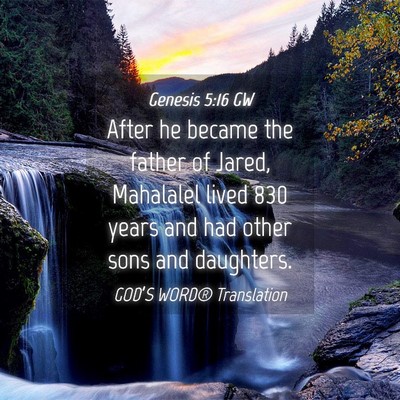 Picture 04 - Genesis 5:16 GW - After he became the father of Jared, Mahalalel - Bible Verse Picture