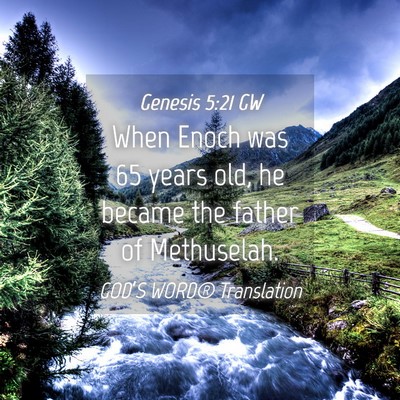 Picture 04 - Genesis 5:21 GW - When Enoch was 65 years old, he became the father - Bible Verse Picture