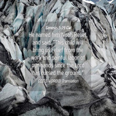 Picture 04 - Genesis 5:29 GW - He named him Noah Relief, and said, “This child - Bible Verse Picture