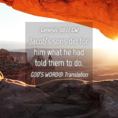 Picture 04 - Genesis 50:12 GW - Jacob’s sons did for him what he had told them - Bible Verse Picture