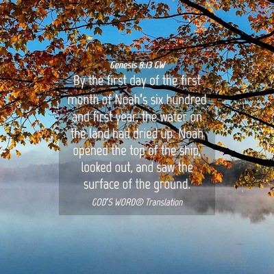 Picture 04 - Genesis 8:13 GW - By the first day of the first month of Noah’s - Bible Verse Picture