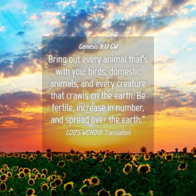 Picture 04 - Genesis 8:17 GW - Bring out every animal that’s with you: birds, - Bible Verse Picture
