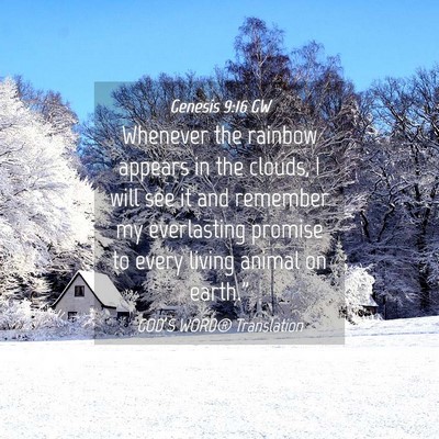 Picture 04 - Genesis 9:16 GW - Whenever the rainbow appears in the clouds, I - Bible Verse Picture