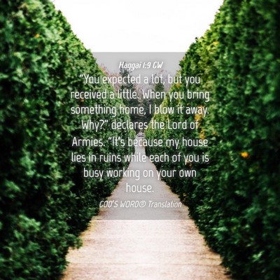 Picture 04 - Haggai 1:9 GW - “You expected a lot, but you received a little. - Bible Verse Picture