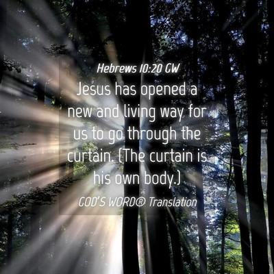 Picture 04 - Hebrews 10:20 GW - Jesus has opened a new and living way for us to - Bible Verse Picture