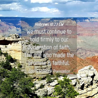 Picture 04 - Hebrews 10:23 GW - We must continue to hold firmly to our - Bible Verse Picture