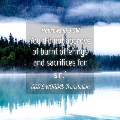 Picture 04 - Hebrews 10:6 GW - You did not approve of burnt offerings and - Bible Verse Picture