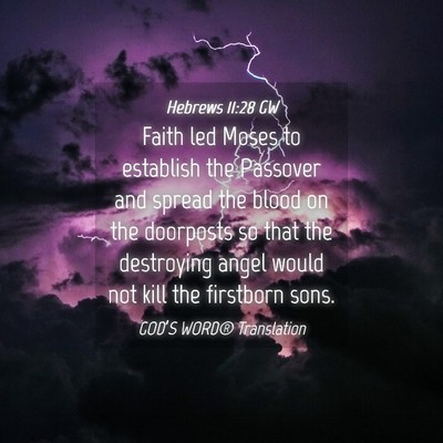 Picture 04 - Hebrews 11:28 GW - Faith led Moses to establish the Passover and - Bible Verse Picture
