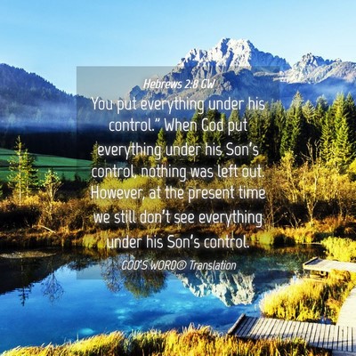 Picture 04 - Hebrews 2:8 GW - You put everything under his control.” When God - Bible Verse Picture