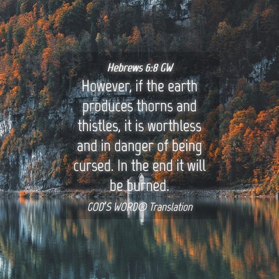 Picture 04 - Hebrews 6:8 GW - However, if the earth produces thorns and - Bible Verse Picture