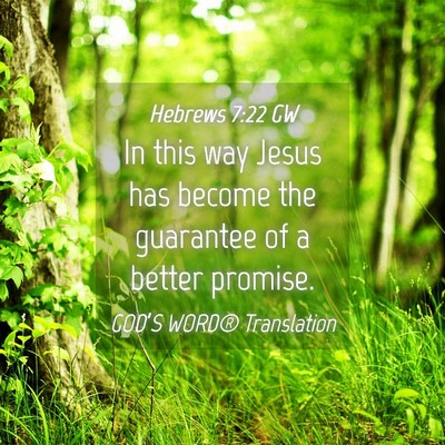 Picture 04 - Hebrews 7:22 GW - In this way Jesus has become the guarantee of a - Bible Verse Picture