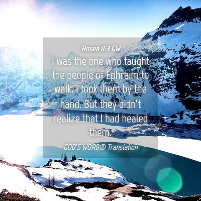 Picture 04 - Hosea 11:3 GW - I was the one who taught the people of Ephraim to - Bible Verse Picture
