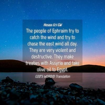 Picture 04 - Hosea 12:1 GW - The people of Ephraim try to catch the wind and - Bible Verse Picture
