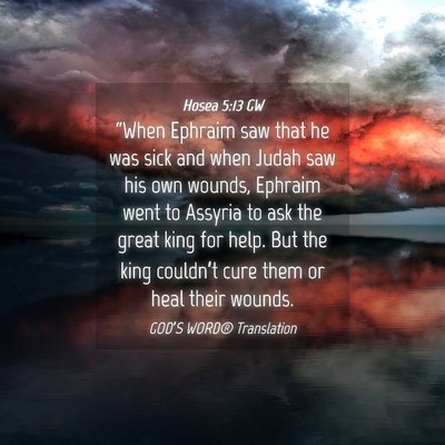 Picture 04 - Hosea 5:13 GW - “When Ephraim saw that he was sick and when - Bible Verse Picture
