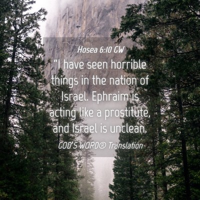 Picture 04 - Hosea 6:10 GW - “I have seen horrible things in the nation of - Bible Verse Picture