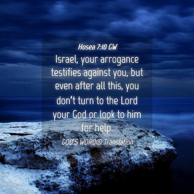 Picture 04 - Hosea 7:10 GW - Israel, your arrogance testifies against you, but - Bible Verse Picture