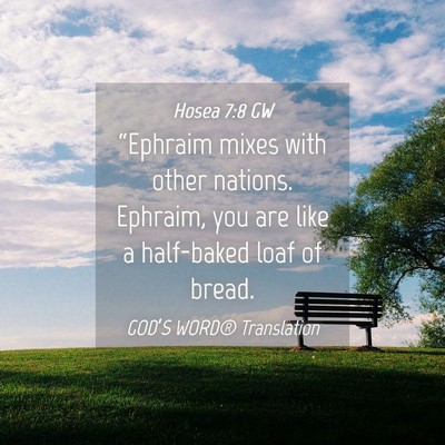 Picture 04 - Hosea 7:8 GW - “Ephraim mixes with other nations. Ephraim, you - Bible Verse Picture