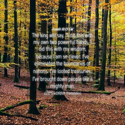 Picture 04 - Isaiah 10:13 GW - The king will say, “I did this with my own two - Bible Verse Picture