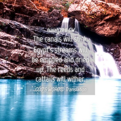 Picture 04 - Isaiah 19:6 GW - The canals will stink. Egypt’s streams will be - Bible Verse Picture