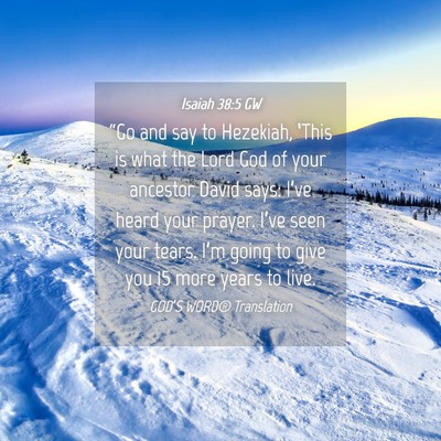 Picture 04 - Isaiah 38:5 GW - “Go and say to Hezekiah, ‘This is what the - Bible Verse Picture