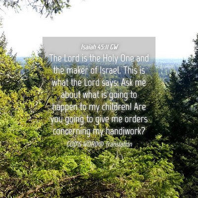 Picture 04 - Isaiah 45:11 GW - The Lord is the Holy One and the maker of Israel. - Bible Verse Picture