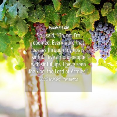 Picture 04 - Isaiah 6:5 GW - So I said, “Oh, no! I’m doomed. Every word - Bible Verse Picture