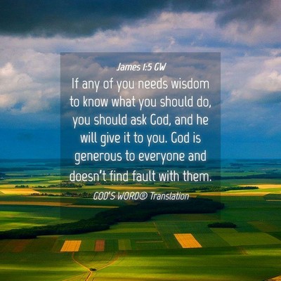 Picture 04 - James 1:5 GW - If any of you needs wisdom to know what you - Bible Verse Picture