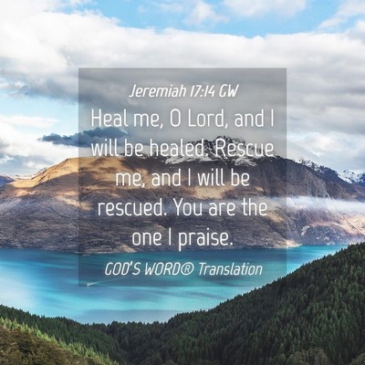 Picture 04 - Jeremiah 17:14 GW - Heal me, O Lord, and I will be healed. Rescue me, - Bible Verse Picture