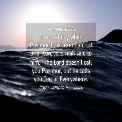 Picture 04 - Jeremiah 20:3 GW - The next day when Pashhur took Jeremiah out of - Bible Verse Picture