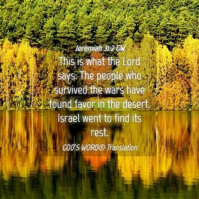 Picture 04 - Jeremiah 31:2 GW - This is what the Lord says: The people who - Bible Verse Picture