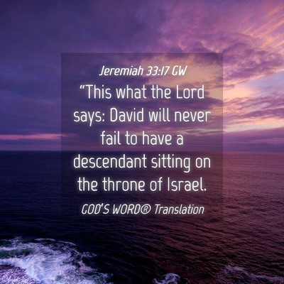 Picture 04 - Jeremiah 33:17 GW - “This what the Lord says: David will never fail - Bible Verse Picture