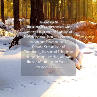 Picture 04 - Jeremiah 40:8 GW - These are the commanders who went with their men - Bible Verse Picture