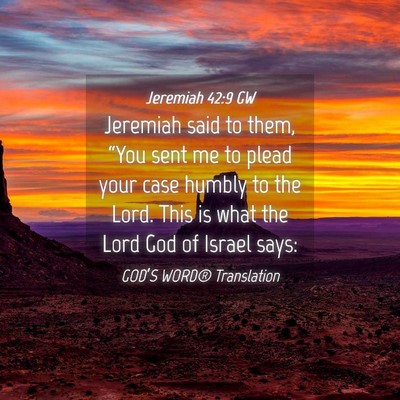Picture 04 - Jeremiah 42:9 GW - Jeremiah said to them, “You sent me to plead - Bible Verse Picture