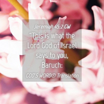 Picture 04 - Jeremiah 45:2 GW - “This is what the Lord God of Israel says to - Bible Verse Picture