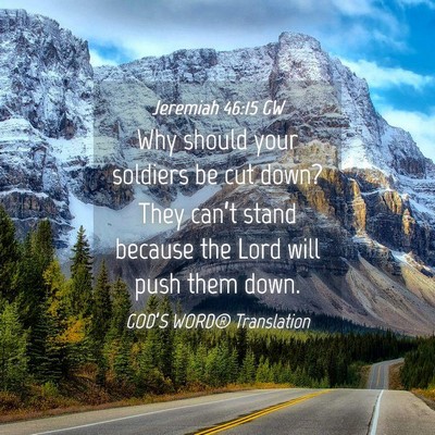 Picture 04 - Jeremiah 46:15 GW - Why should your soldiers be cut down? They - Bible Verse Picture