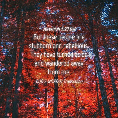 Picture 04 - Jeremiah 5:23 GW - But these people are stubborn and rebellious. - Bible Verse Picture