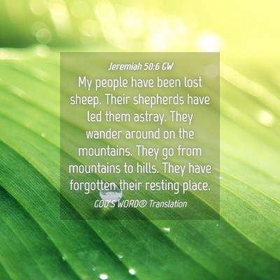 Picture 04 - Jeremiah 50:6 GW - My people have been lost sheep. Their shepherds - Bible Verse Picture