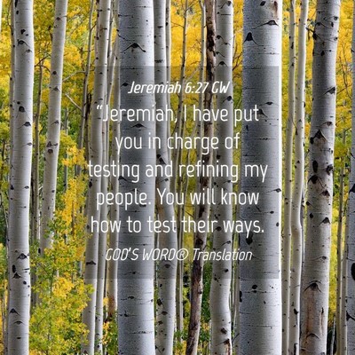 Picture 04 - Jeremiah 6:27 GW - “Jeremiah, I have put you in charge of testing - Bible Verse Picture