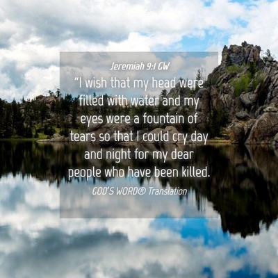 Picture 04 - Jeremiah 9:1 GW - “I wish that my head were filled with water and - Bible Verse Picture