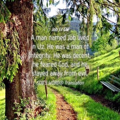Picture 04 - Job 1:1 GW - A man named Job lived in Uz. He was a man of - Bible Verse Picture
