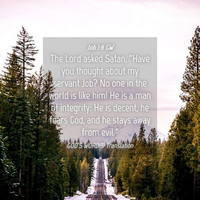 Picture 04 - Job 1:8 GW - The Lord asked Satan, “Have you thought about - Bible Verse Picture