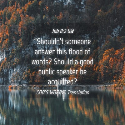Picture 04 - Job 11:2 GW - “Shouldn’t someone answer this flood of - Bible Verse Picture