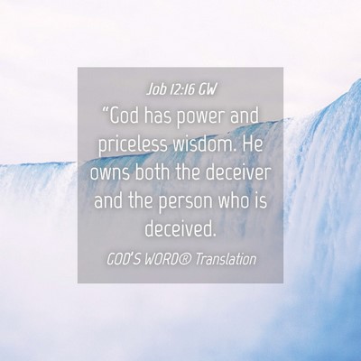 Picture 04 - Job 12:16 GW - “God has power and priceless wisdom. He owns - Bible Verse Picture