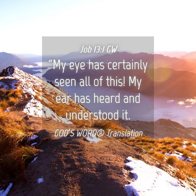 Picture 04 - Job 13:1 GW - “My eye has certainly seen all of this! My ear - Bible Verse Picture